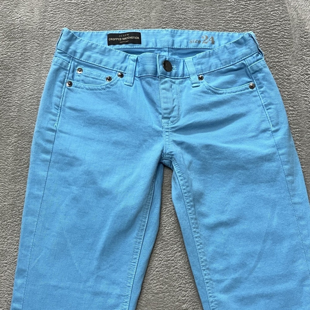 J.Crew Jeans Womens 24 Blue Cropped Matchstick Low RIse Preppy Denim - Picture 3 of 12